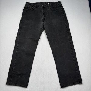 Vintage Levis 505 Jeans Mens 38x30 Gray Denim Regular Fit Straight Leg Charcoal